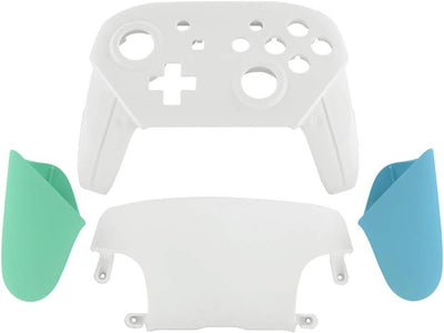 eXtremeRate Griff Hülle Set kompatibel mit Nintendo Switch Pro Controller, DIY-Ersatz Front Case/Bac