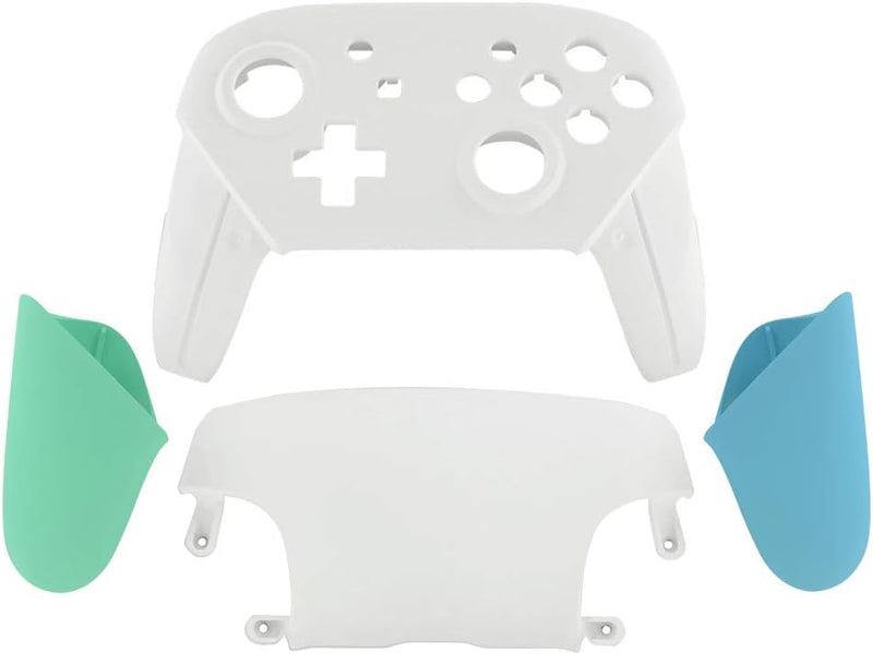 eXtremeRate Griff Hülle Set kompatibel mit Nintendo Switch Pro Controller, DIY-Ersatz Front Case/Bac