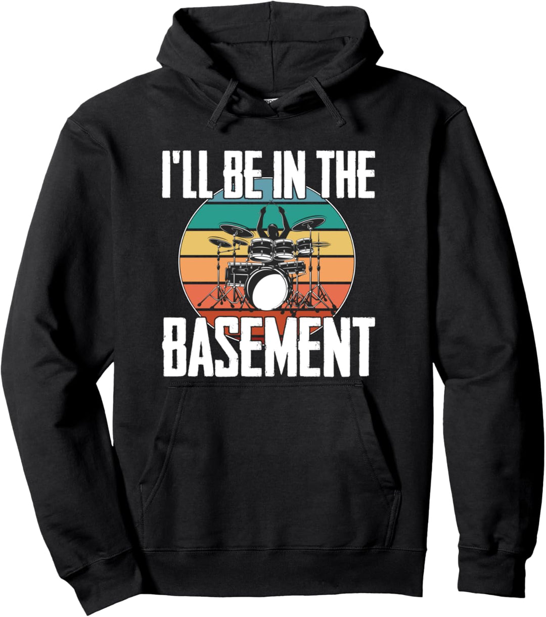 Drummer Band Drumset Retro Vintage Drums Gift Pullover Hoodie