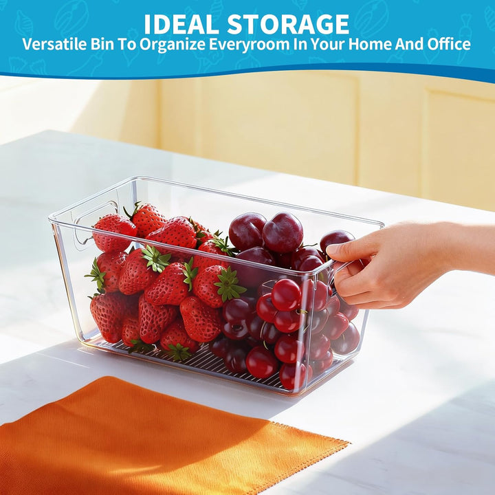 HPYLIF·H Kühlschrank Organizer 6er Set Küche Aufbewahrungsbox mit Griffen, Robust & Durchsichtiger -