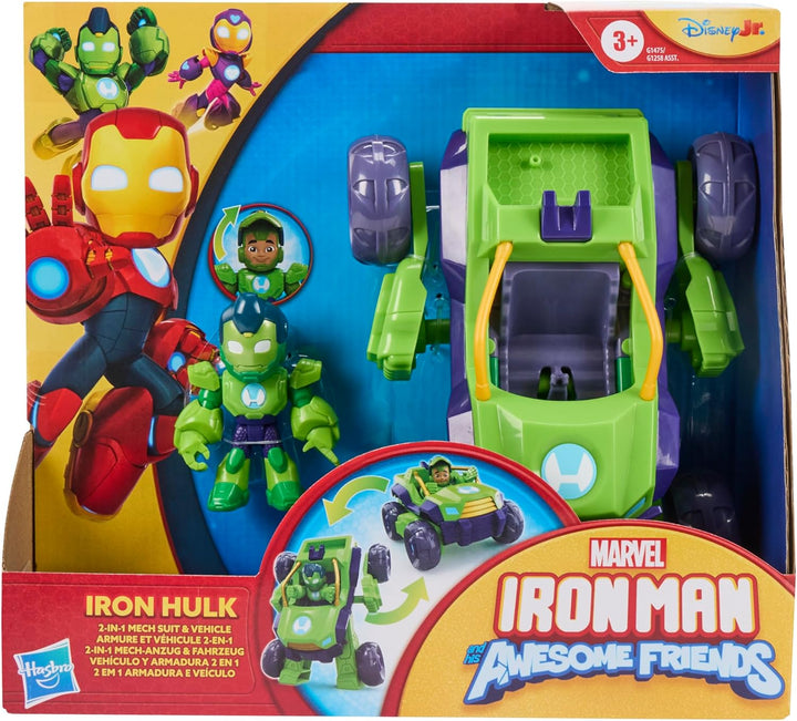 Marvel Iron Man and his Awesome Friends Iron Hulk 2-In-1 Mech-Anzug & Fahrzeug, Action-Figur & Fahrz