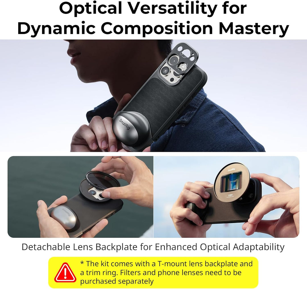 SMALLRIG FilMov Handyhüllen-Set für iPhone 16 Pro Max, leichte Fotohülle mit T-Mount-Objektivrückpla
