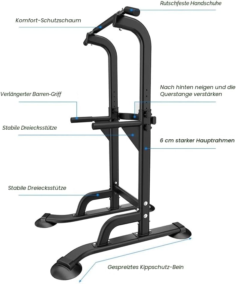 SogesHome Klimmzugstange Power Tower Übung Euipment für Zuhause,Fitnessstudio, Dip-Station,