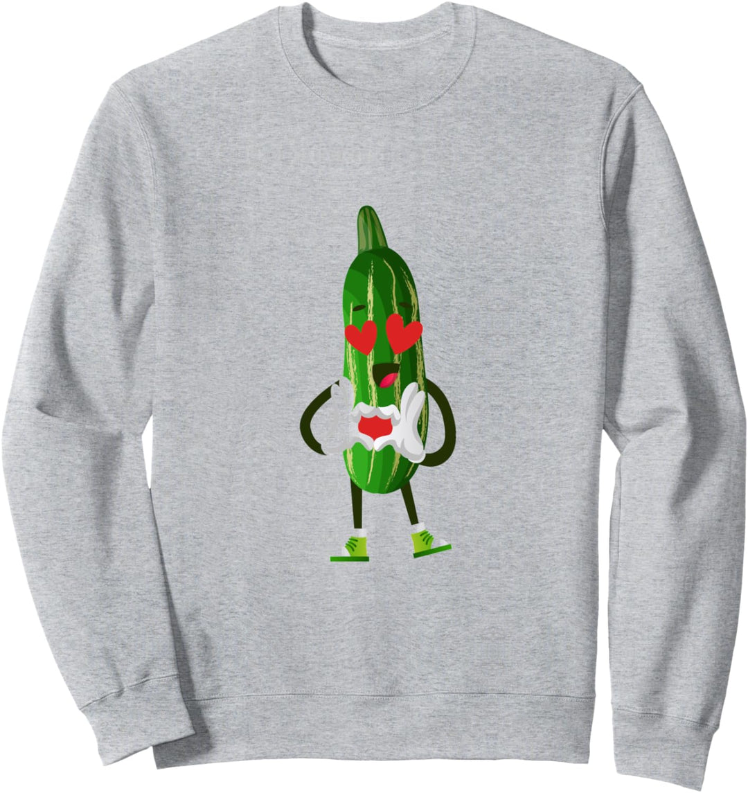 Eine lustige Gurke mit Herzen Gemüse Gurken Sweatshirt
