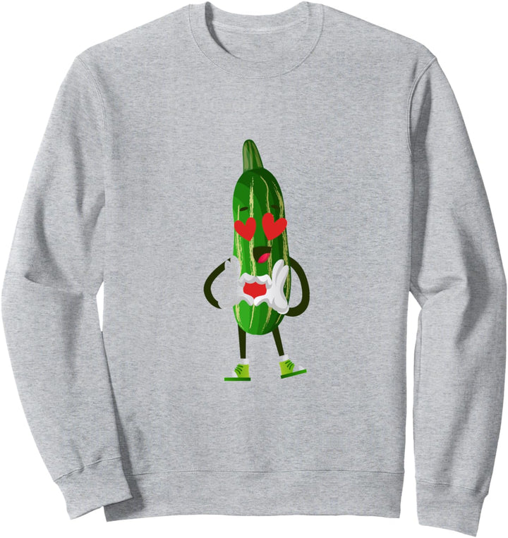 Eine lustige Gurke mit Herzen Gemüse Gurken Sweatshirt