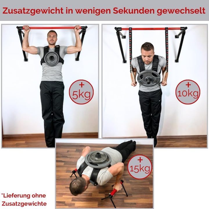 GEWICHTSWESTE FÜR HANTELSCHEIBEN 50 mm - Verstellbare Trainingsweste für Calisthenics, Krafttraining