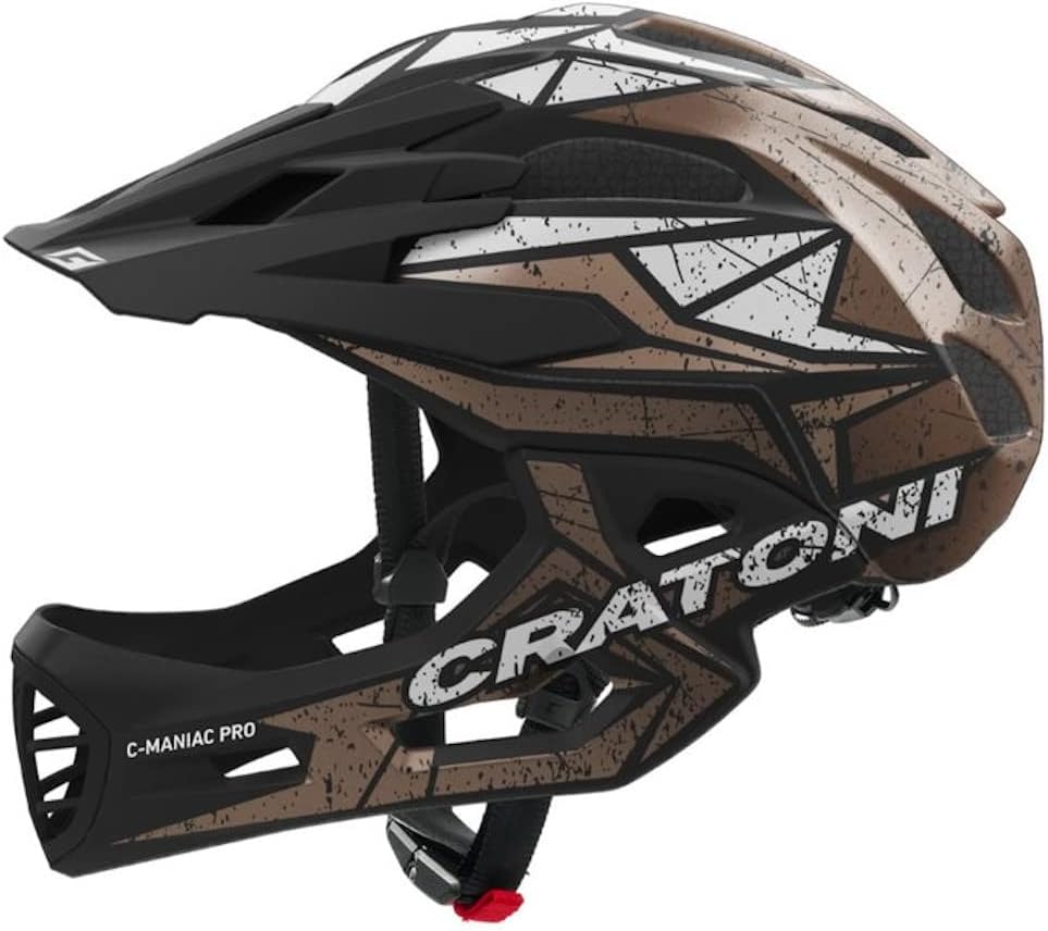 Cratoni C-Maniac Pro Fahrradhelm Downhill BMX Fullfacehelm Kinnbügel Mountainbikehelm black-gold-whi