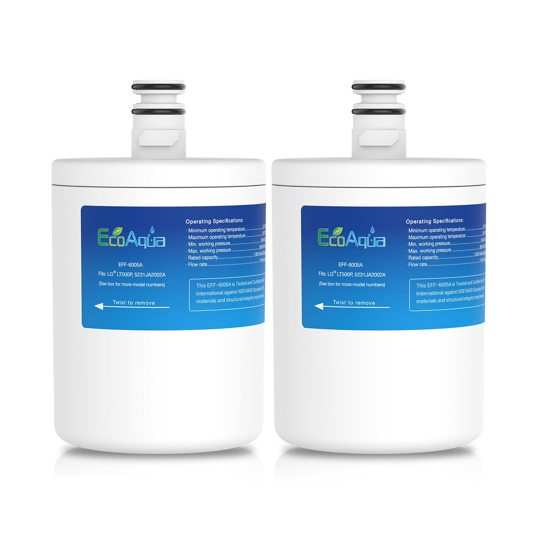 EcoAqua EFF-6005A Kühlschrank Wasserfilter Kompatibel mit LG LT500P 5231JA2002A (1) 5231JA2002B SADQ
