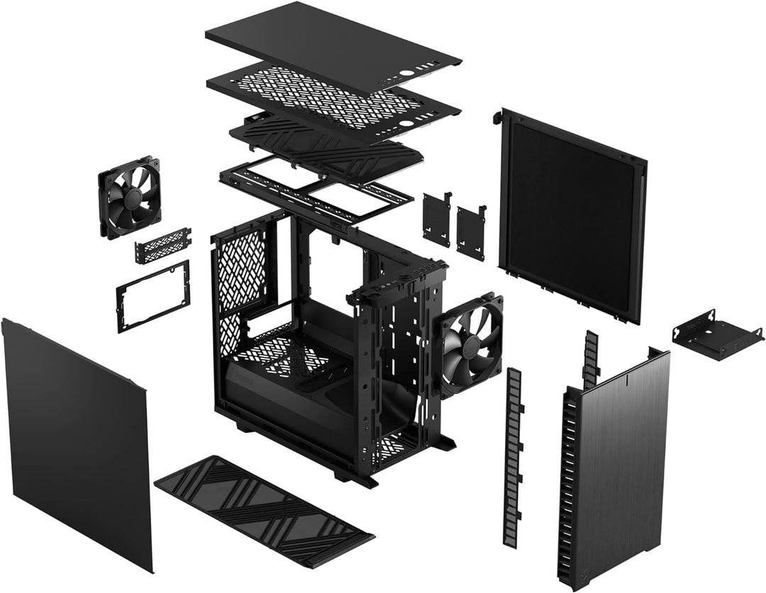 Fractal Design Define 7 Nano Black Brushed Aluminum/Steel Mini ITX Silent Solid Nano Tower Computer