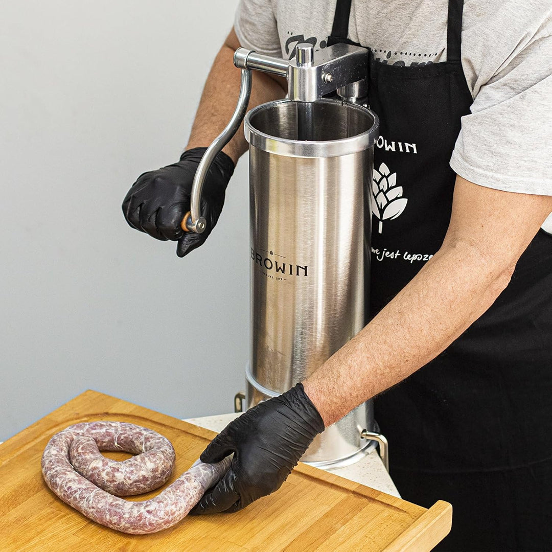 BROWIN® Manuell Wurstfüller aus Edelstahl 311006 | 5 kg vertikale Wurstmaschine | Wurstfüllmaschine