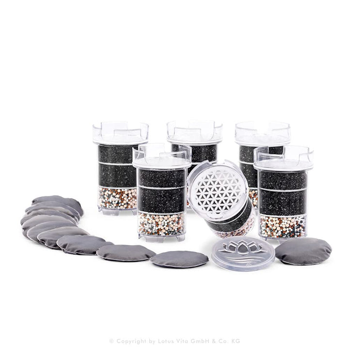 Lotus Vita Wasserfilter Ersatz Jahres Paket - 6 x Filter 12 x Kalkpad für ESPRIT, LOTUS, FAMILY, ONE