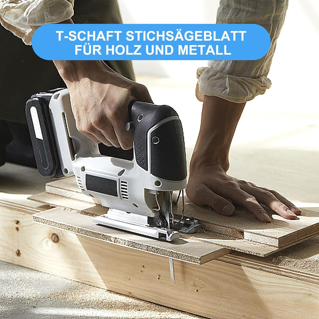 52 Stück Stichsägeblätter Set, Professional Stichsägeblätter Holz, T-Schaft Stichsägeblätter Metall,