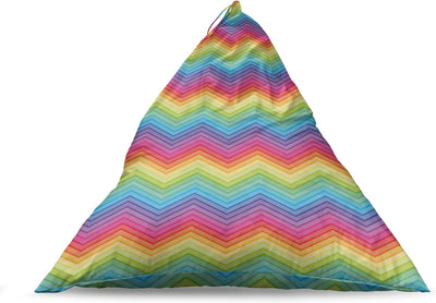 ABAKUHAUS Regenbogen Unicorn Spielzeugtasche Liegestuhl, Bunte Vivid Chevron, Hochleistungskuschelti