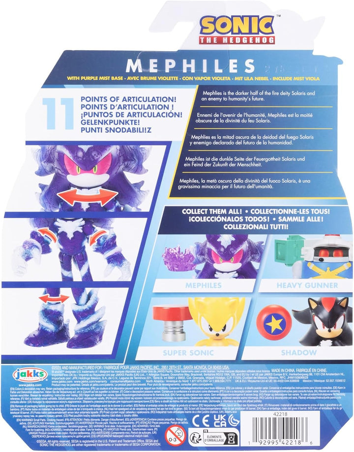 Sonic the Hedgehog Mephiles the Dark Actionfigur mit lila Nebel-Basiszubehör, 10,2 cm, ab 3 Jahren (