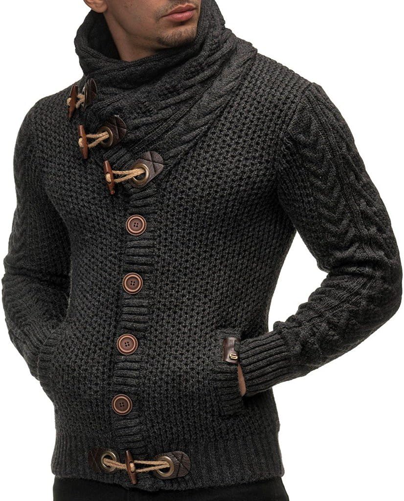 Leif Nelson Herren Strickjacke mit Knöpfen in Regular Fit, Männer Cardigan in Langarm Design, ideal