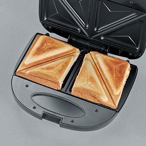 SEVERIN Sandwich-Toaster, Sandwichplatte, 600 W, SA 2969, Edelstahl/Schwarz Noir/Inox Brossé Single
