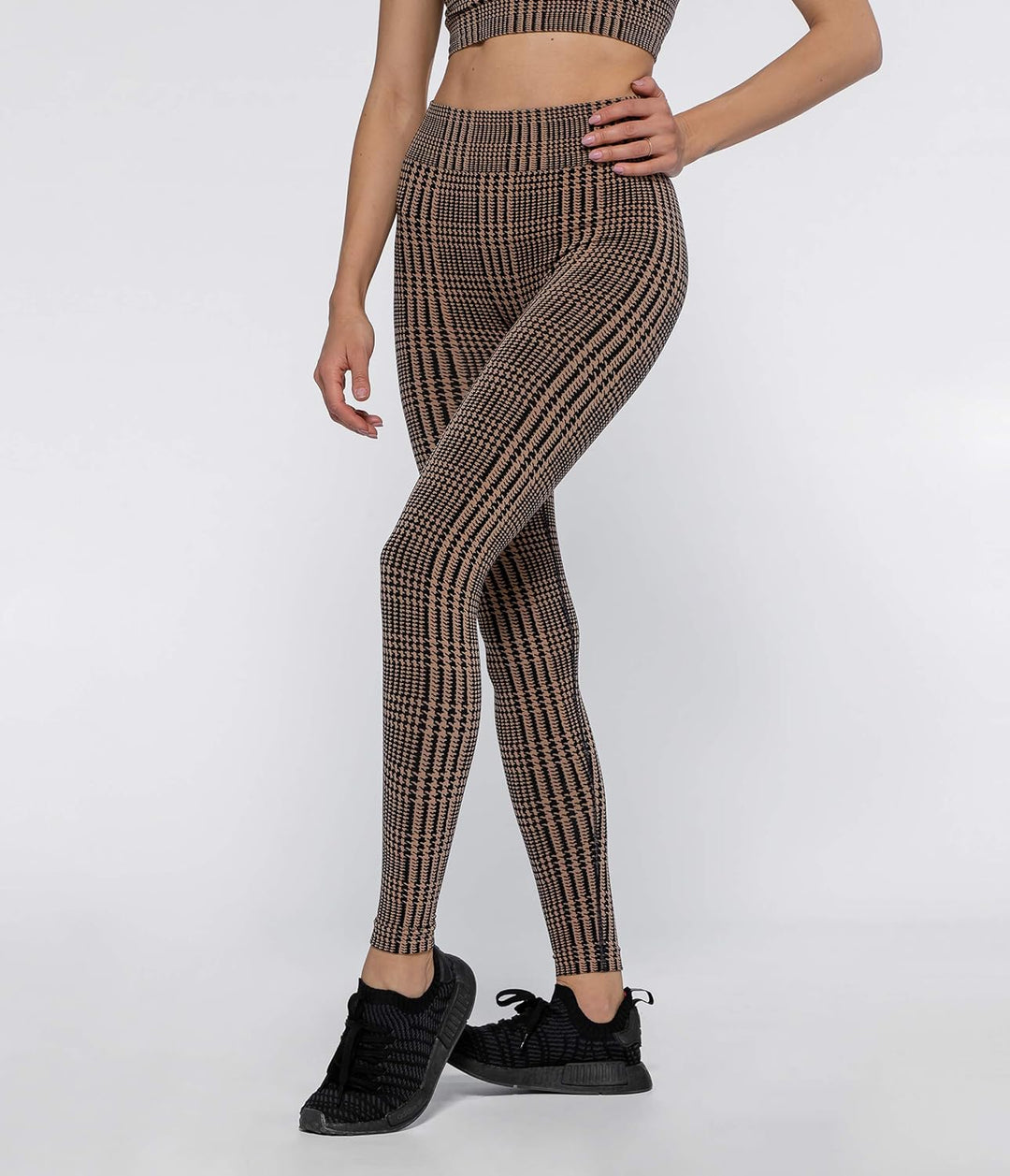 Heart And Soul Damen Leggings Donna-Houndstooth Sportgamaschen S Schwarz, S Schwarz