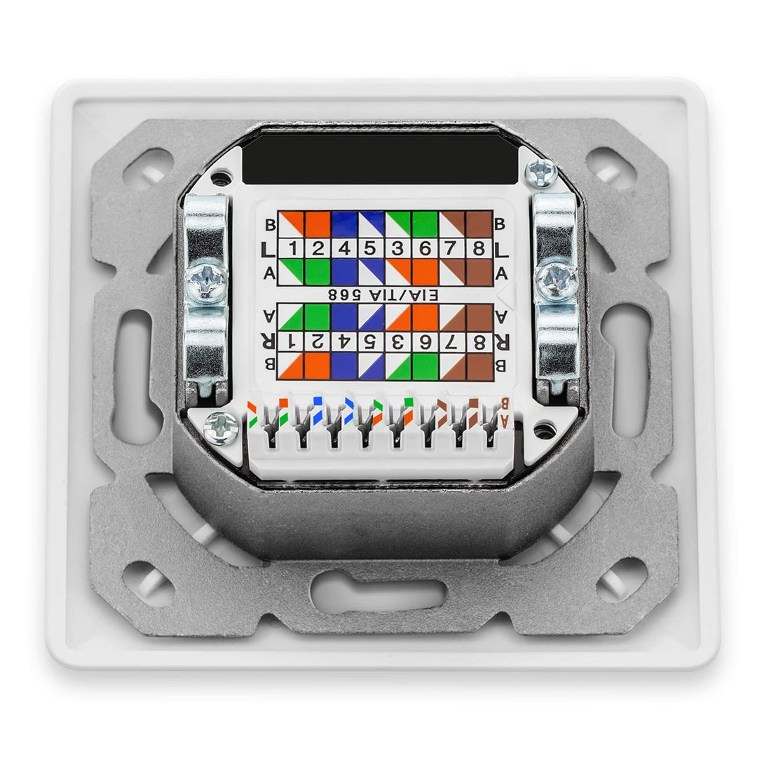 deleyCON 1x CAT6a Universal Netzwerkdose - 1x RJ45 Port - Geschirmt - Aufputz oder Unterputz - 10 Gi