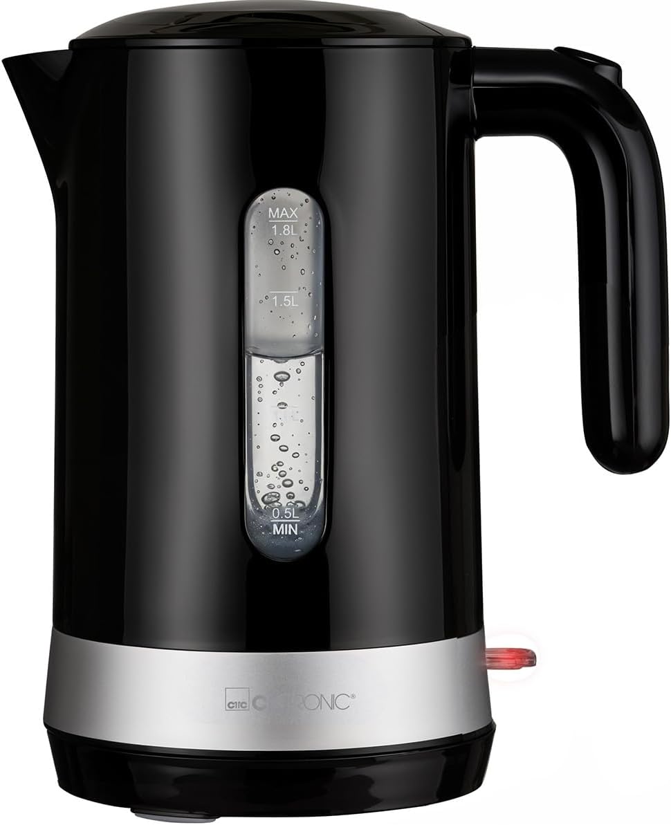 Clatronic® Wasserkocher 1,8L | 2200W für schnelles Erhitzen | BPA frei | Einhandbedienung | Wasserst