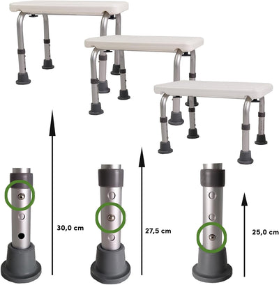 TRUTZHOLM Badhocker Duschhocker Duschhilfe bis 150 kg Höhenverstellbar aus Alu und Kunststoff extra