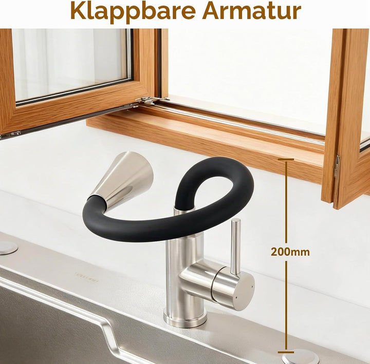 Wasserhahn Küche Flexibler, Küchenarmatur mit Flexibler Auslauf 4 Modus, Hochdruck Mischbatterie Spü
