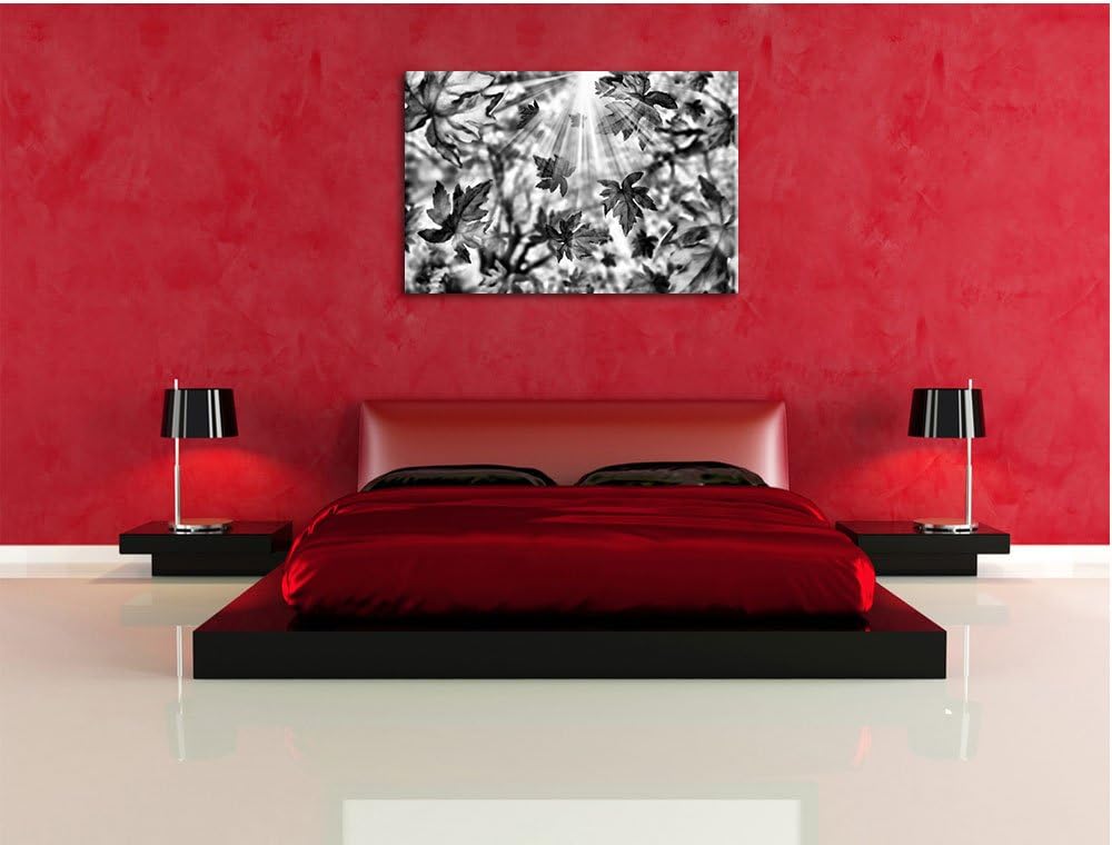Pixxprint Fliegende Bunte Herbstblätter als Leinwandbild/Grösse: 100x70 cm/Wandbild/Kunstdruck/ferti
