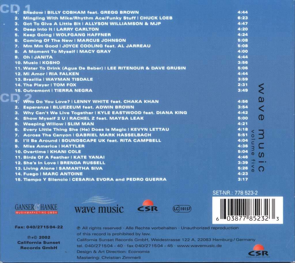 Wave Music-Vol.5, Audio-CD