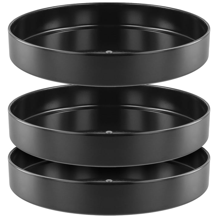 3 Stück 30cm Lazy Susan Drehteller, 360° drehbar Gewürzregal Drehteller Organizer Schwarz Metall, Dr