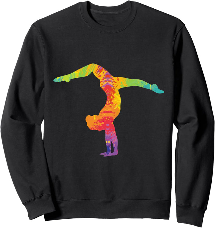 Buntes Motiv Turnen Turnerin Gymnastik Handstand Geschenk Sweatshirt