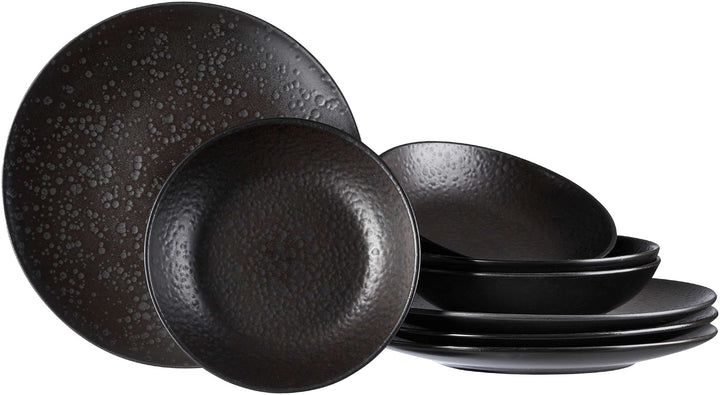Ritzenhoff & Breker Tafelservice Kitwe, 8-teilig, Schwarz-braun Schwarz Tafelservice, Schwarz Tafels