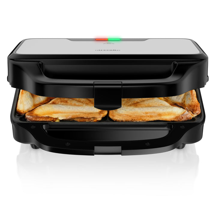 Arendo - Sandwichmaker mit Antihaftbeschichtung – 900 W - automatische Temperaturregelung – Sicherhe
