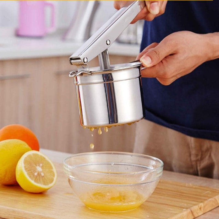KENNOE Kartoffelpresse aus Edelstahl, Professionelle Kartoffelstampfer mit 3 Lochscheiben, Kartoffel