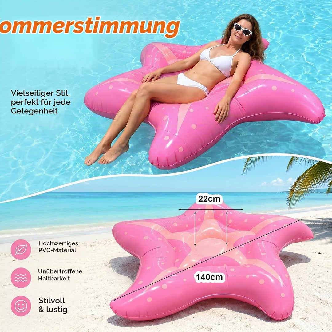 Gohytal Aufblasbare Wasserhängematte, Hängematte Pool als Seestern grosse Luftmatratze für Pool See