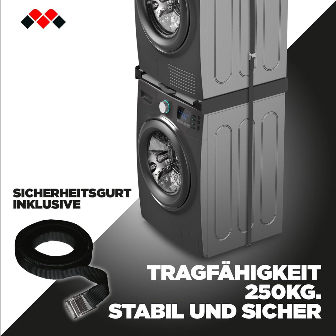 Meliconi, Torre Dark, Universal-Wäschetrockner-Zwischenbaurahmen, FSC®, ausziehbare Holzablage aus F