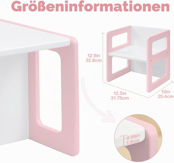 FUNLIO Höhenverstellbarer Montessori Entwöhnungsstuhl für Alter 1-3, Qualitätsstuhl aus Massivholz,