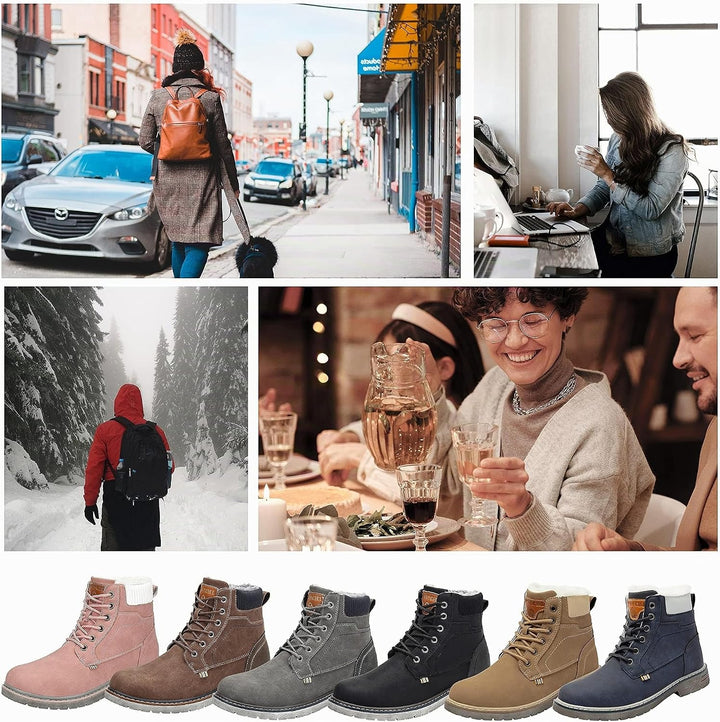 Mishansha Winterschuhe Herren Warme Gefütterte Winterstiefel Damen Wasserdicht Winter Boots 42 EU Br