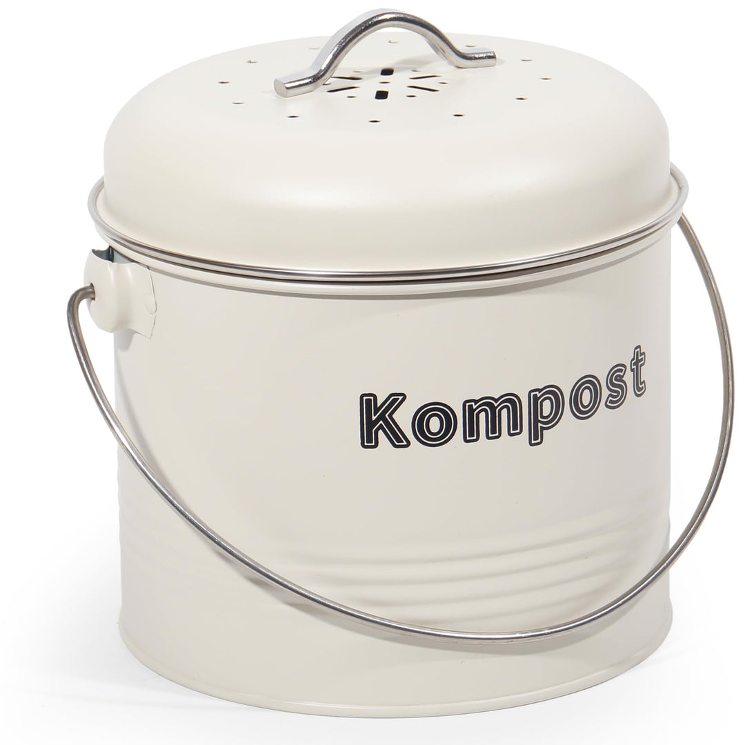 Theo&Cleo Biomülleimer Küche 3,5 L, Bio Mülleimer Geruchsdicht mit Aktivkohlefiltern, Komposteimer M