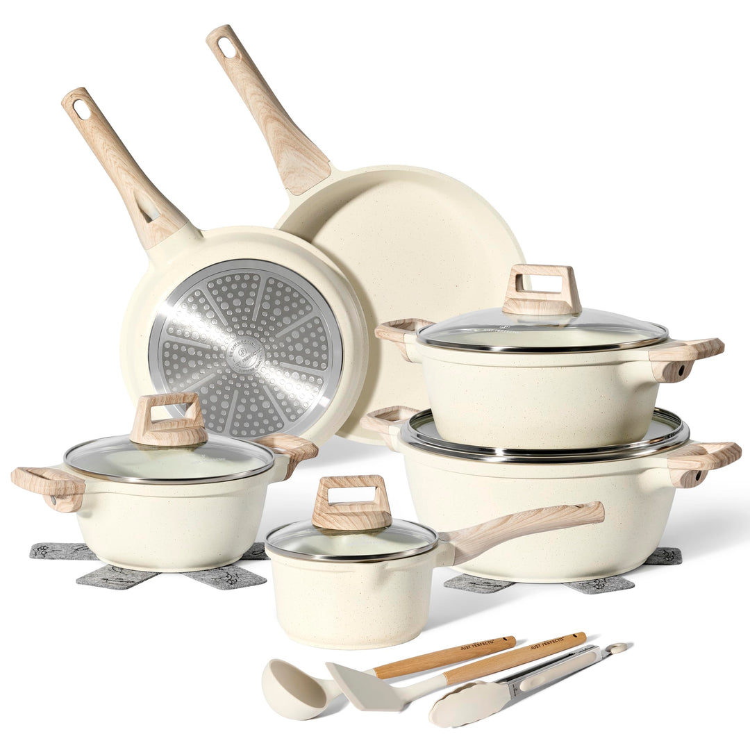 JUST PERFECTO Topf und Pfannenset Induktion - Pfannenset mit deckel - Induktions Töpfe Set - Töpfe u