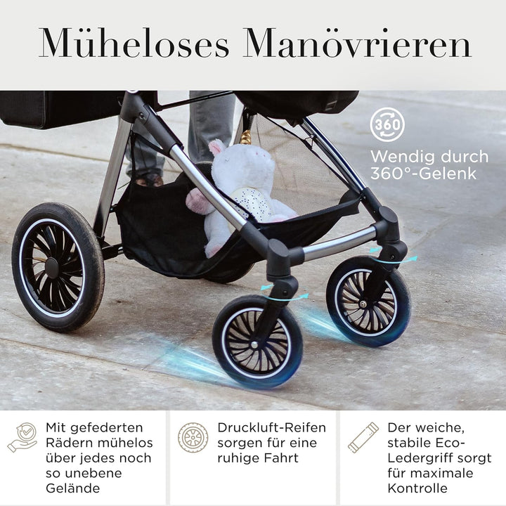 Kinderwagen 2 in 1 [Babywanne & Sportsitz] Buggy mit Aluminium-Gestell | Kinderbuggy Höhenverstellba