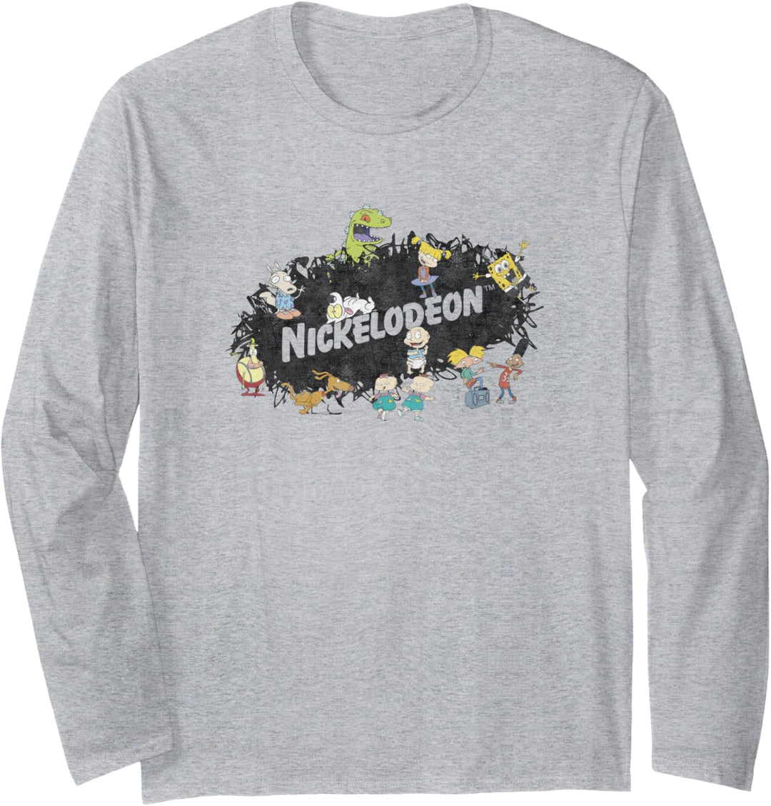 Nickelodeon Splatter Logo Group Shot Langarmshirt