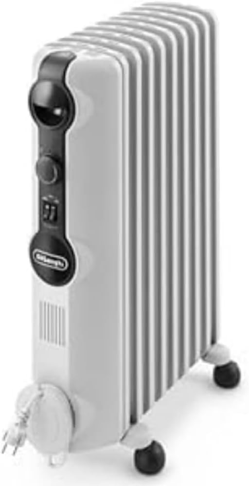 De'Longhi TRRS0920 Elektrischer Radiator, 2000 W, 3 Leistungsstufen, weiss 9 Elemente Single, 9 Elem