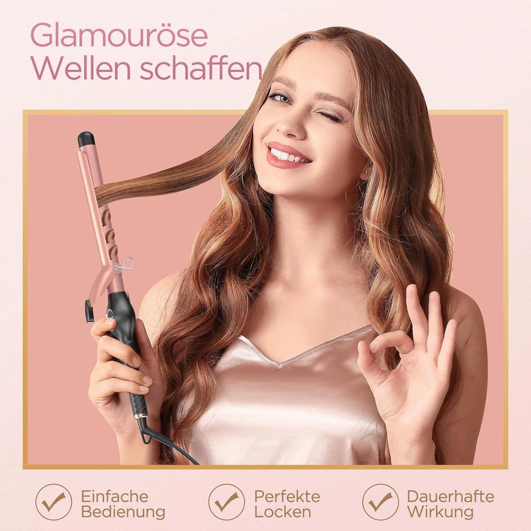 BESTOPE PRO 25mm Lockenstab, Lockenstab Grosse Llocken, Multi-Temperatur, Verlängerung Design Hair C
