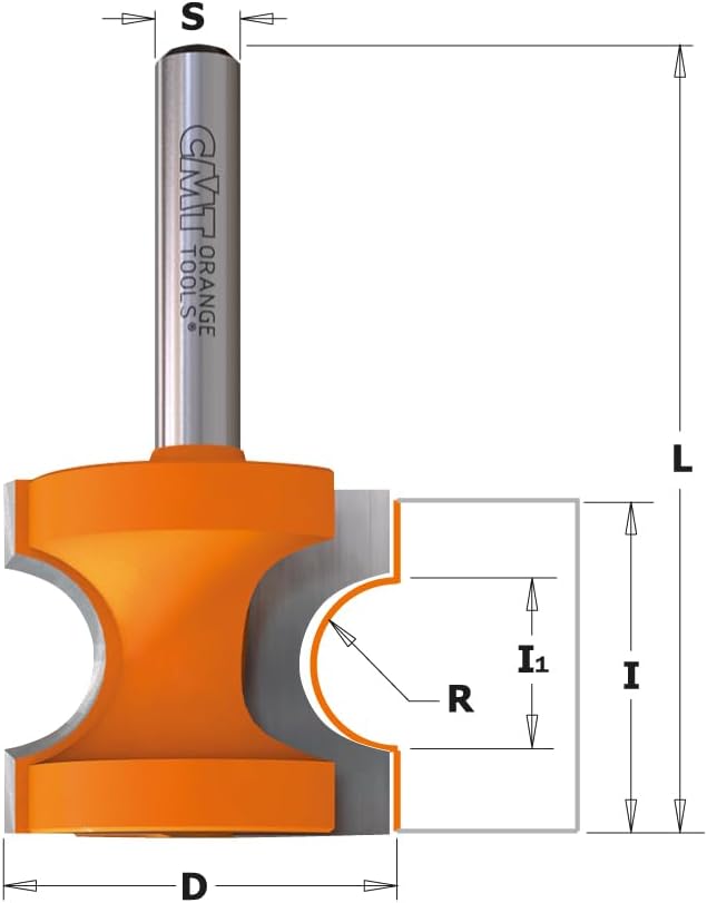 Cmt orange Tools 954,002,11 halbrund HM Erdbeere 8 R S D 22,2 3,2