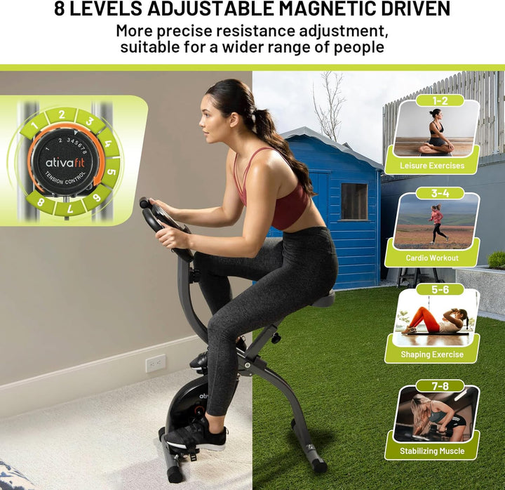 ATIVAFIT X-Bike Sport Fitnessfahrrad für Heimtrainer Fitnessbike für Ober-Und Unterkörper x-Bike mit