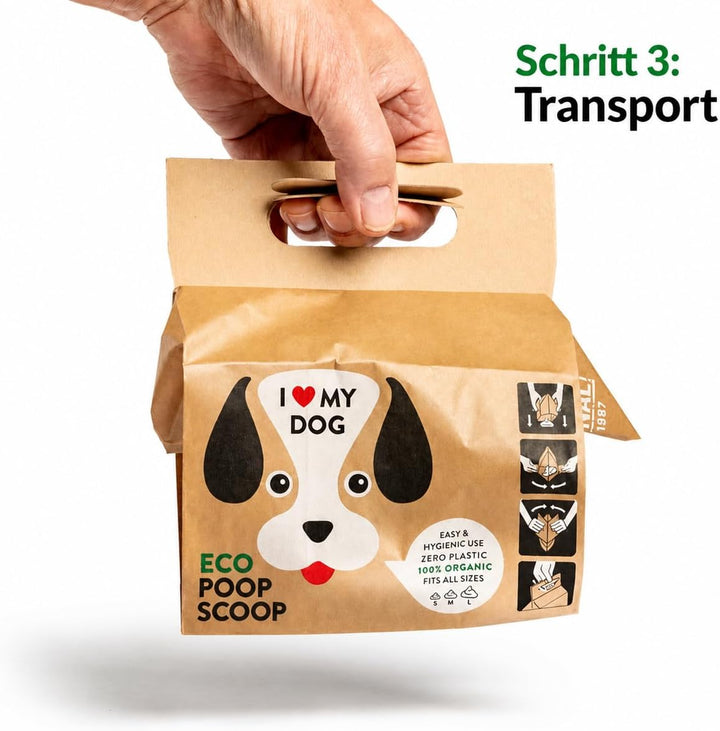 EcoPoopScoop Ökologische Hundekotbeutel aus Papier und Pappe - 360 STK.- 100% biologisch abbaubar -