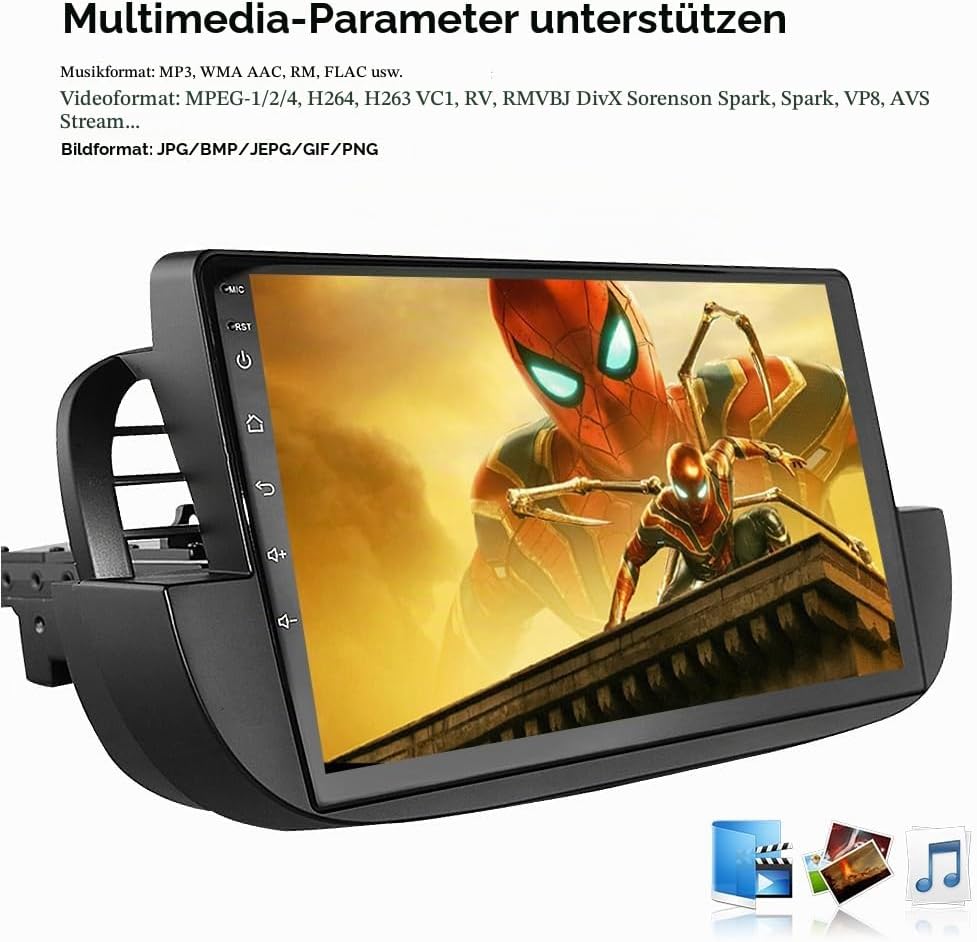 hizpo 9 Zoll Touchscreen Autoradio Kompatibel mit FIAT 500 2007-2014 mit Carplay/Android Auto 4-Core