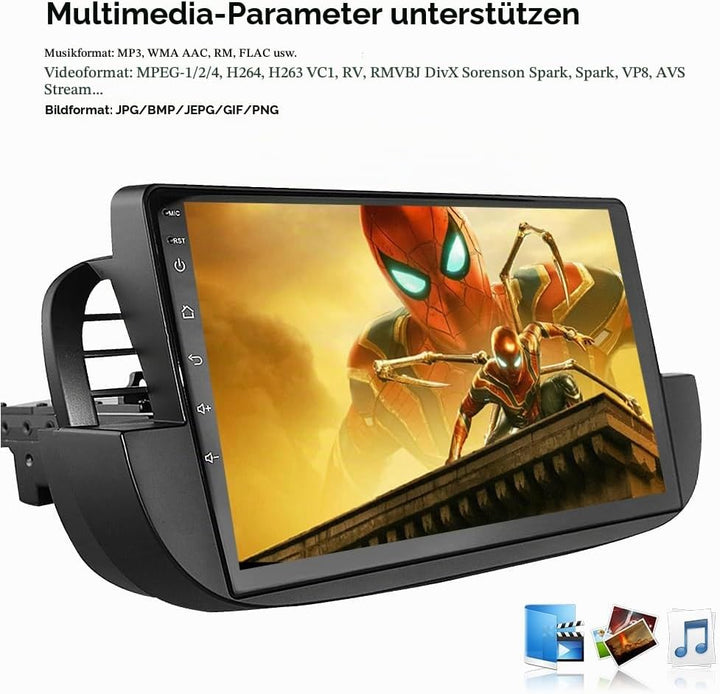 hizpo 9 Zoll Touchscreen Autoradio Kompatibel mit FIAT 500 2007-2014 mit Carplay/Android Auto 4-Core