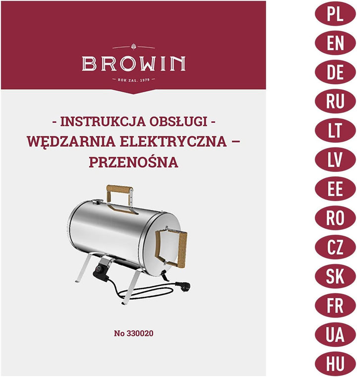 BROWIN® Elektrischer Räucherofen 330020 | Kompakt und mobil, Perfekt für unterwegs, Vielseitig einse