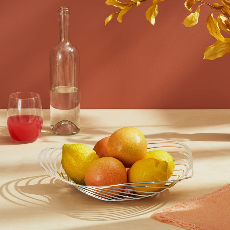 Alessi Trinity Obstschale aus Edelstahl 18/10 glänzend poliert ᴓ 33,0cm, 3 x 34.2 x 5.5 cm, Edelstah