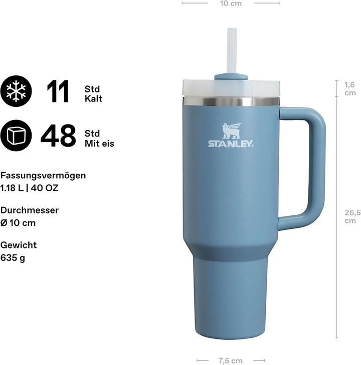 Stanley 1913 Quencher H2.0 FlowState Trinkbecher 1.2L - Indigo | Kühlt 11 Std. - 48 Std. eisgekühlt